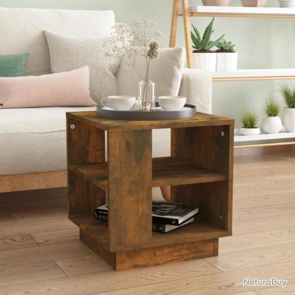 Table basse Chne fum 40x40x43 cm Bois d'ingnierie