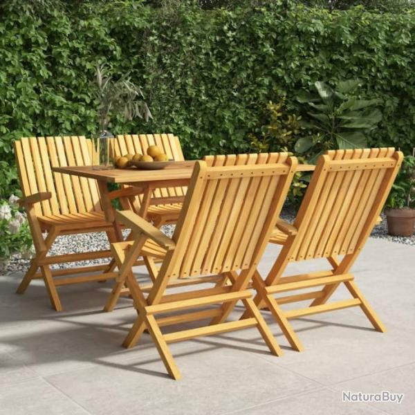 Ensemble  dner de jardin 5 pcs Bois de teck massif