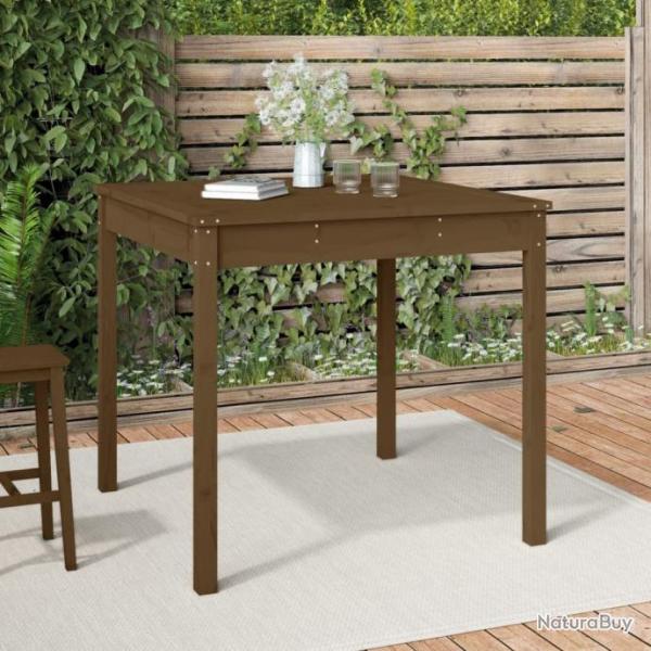 Table de jardin marron miel 82,5x82,5x76 cm bois massif de pin