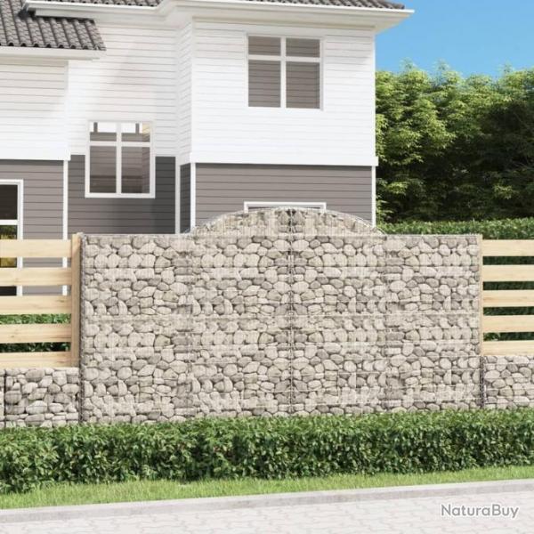 Paniers  gabions arqus 2 pcs 300x50x160/180 cm fer galvanis