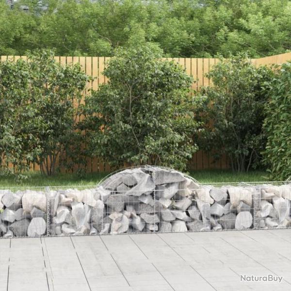 Paniers  gabions arqus 5 pcs 200x50x40/60 cm fer galvanis