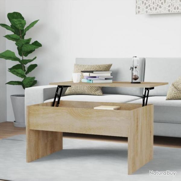 Table basse Chne sonoma 80x50,5x41,5 cm Bois d'ingnierie