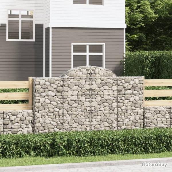 Paniers  gabions arqus 3 pcs 200x50x120/140 cm Fer galvanis