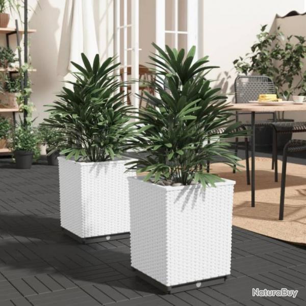 Jardinires 2 pcs blanc 30x30x37 cm polypropylne