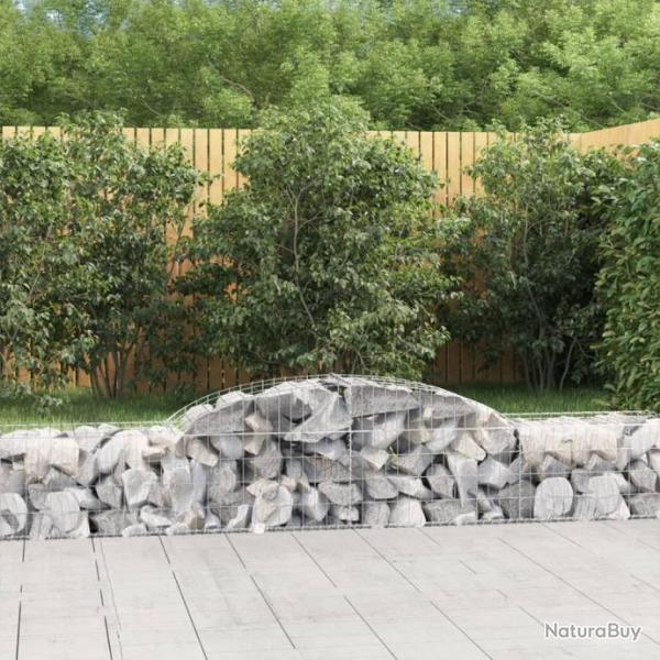 Paniers  gabions arqus 4 pcs 300x50x40/60 cm fer galvanis