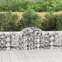 Paniers à gabions arqués 4 pcs 200x50x80/100 cm Fer galvanisé