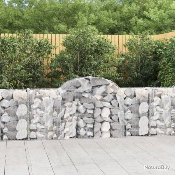 Paniers  gabions arqus 3 pcs 200x30x80/100 cm Fer galvanis