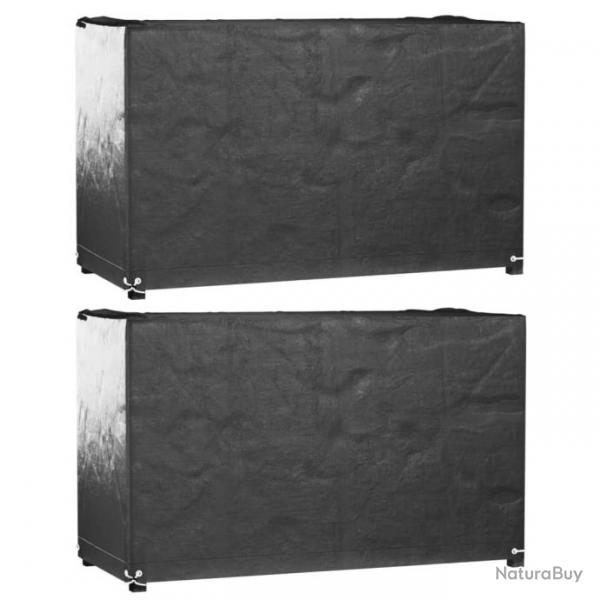 Housses salon de jardin 2pcs 8oeillets 125x55x75cm rectangulaire