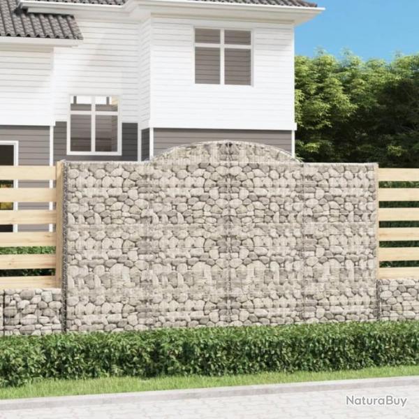 Paniers  gabions arqus 2 pcs 300x50x180/200 cm fer galvanis