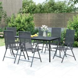 Ensemble de salle à manger de jardin 7 pcs anthracite acier