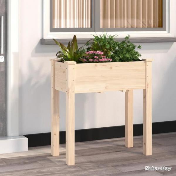 Jardinire avec doublure 71x37x76 cm bois massif de sapin