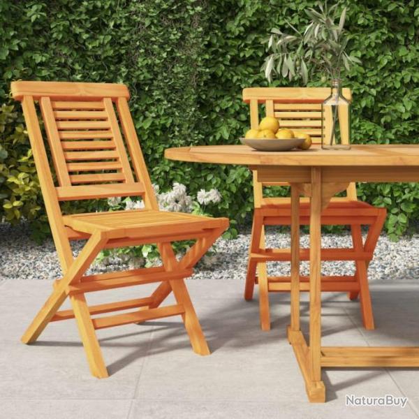 Chaises de jardin pliantes 2 pcs 47x63x90 cm bois massif teck