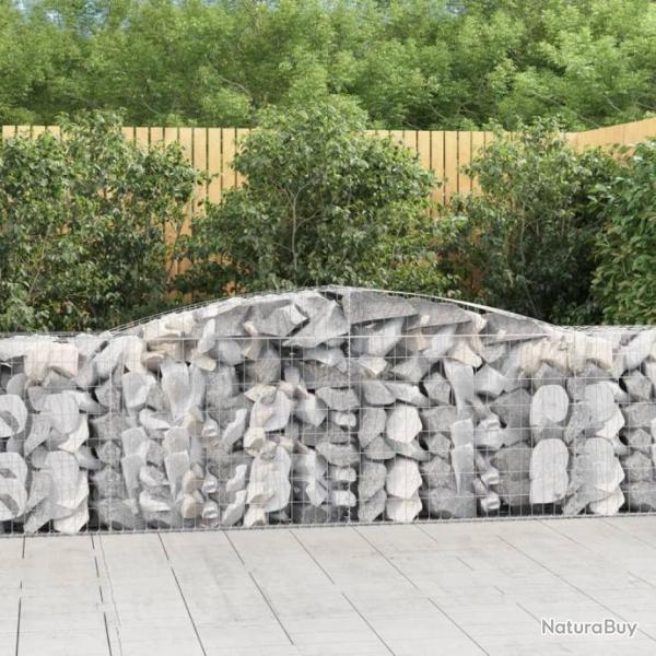 Paniers  gabions arqus 3 pcs 400x50x80/100 cm Fer galvanis