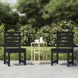 Chaises de jardin 2 pcs noir 40,5x48x91,5 cm bois massif de pin