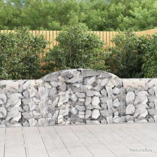 Paniers  gabions arqus 3 pcs 300x30x80/100 cm fer galvanis