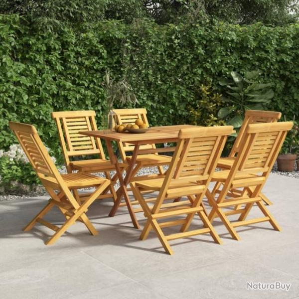 Chaises de jardin pliantes 6 pcs 47x63x90 cm bois massif teck