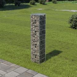 Mur à gabion avec couvercles Acier galvanisé 20 x 20 x 100 cm