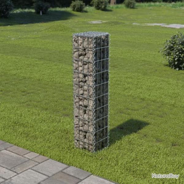 Mur  gabion avec couvercles Acier galvanis 20 x 20 x 100 cm