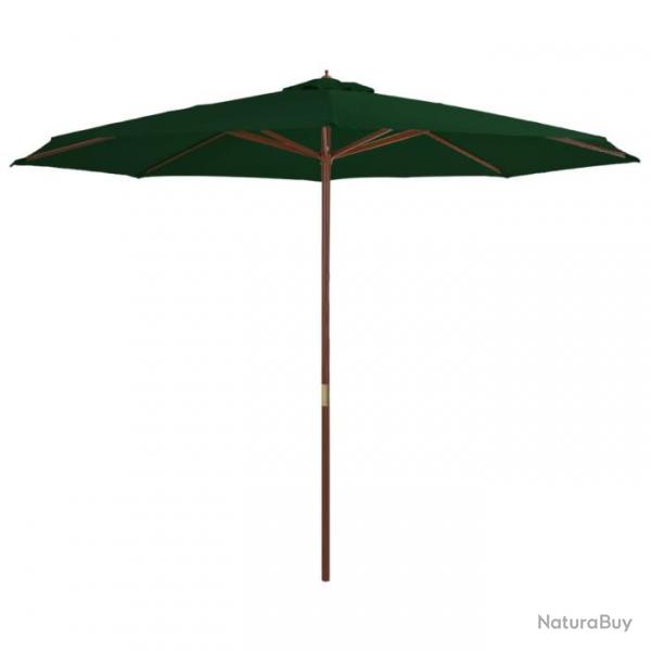Parasol avec mt en bois 350 cm Vert