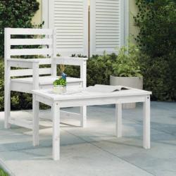 Table de jardin blanc 82,5x50,5x45 cm bois massif de pin