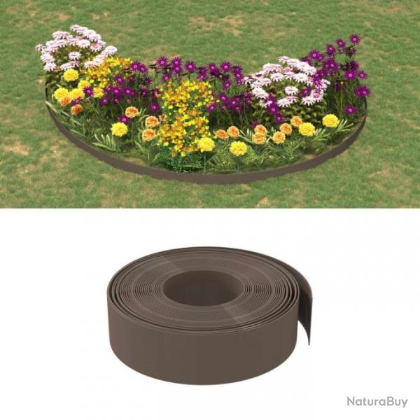 Bordures de jardin 2 pcs marron 10 m 15 cm polythylne