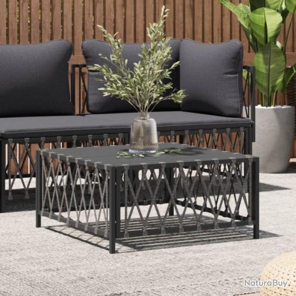 Table de jardin anthracite 70x70x34 cm tissu tiss