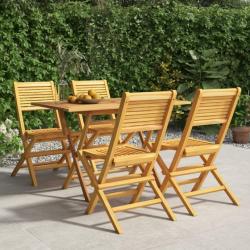 Ensemble à dîner de jardin 5 pcs Bois de teck massif