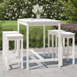 Ensemble de bar de jardin 5 pcs blanc bois massif de pin