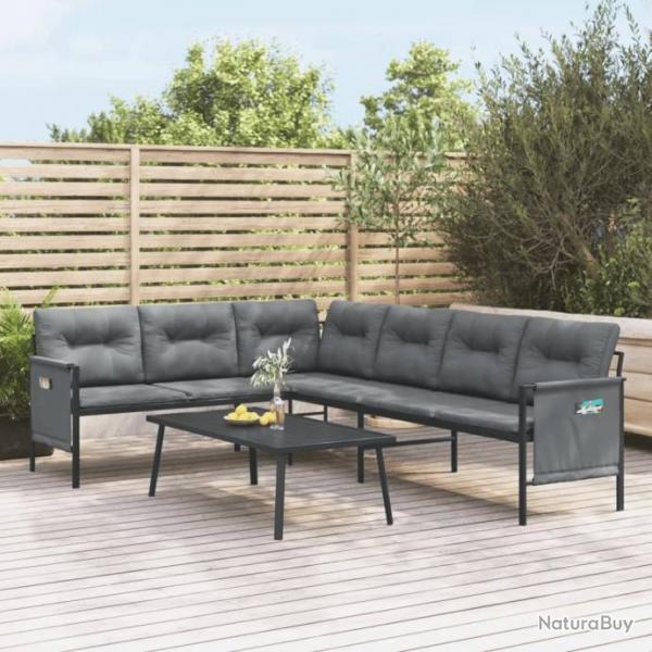 Salon de jardin 2 pcs anthracite acier