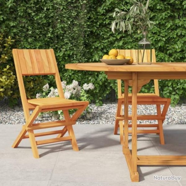 Chaises de jardin pliantes 2 pcs 47x61x90 cm bois massif teck