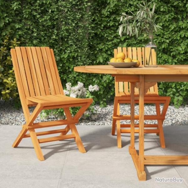 Chaises de jardin pliantes 2 pcs 47x47x89 cm bois massif teck