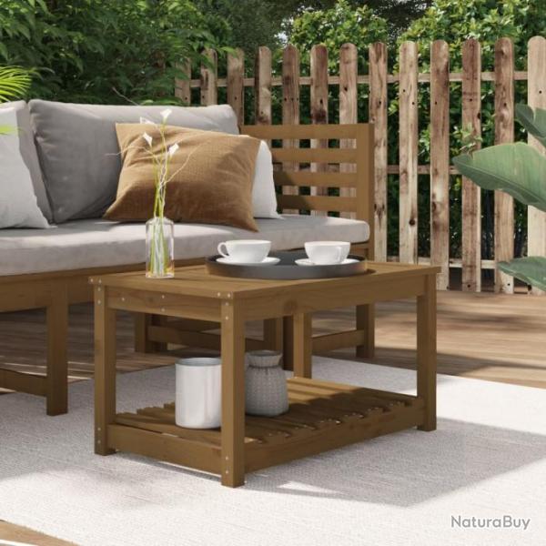 Table de jardin marron miel 82,5x50,5x45 cm bois massif de pin