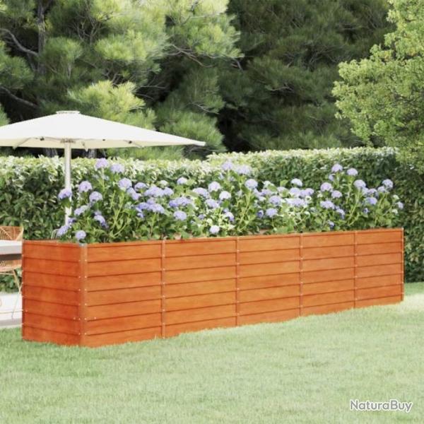 Lit surlev de jardin rouill 400x80x77 cm acier corten