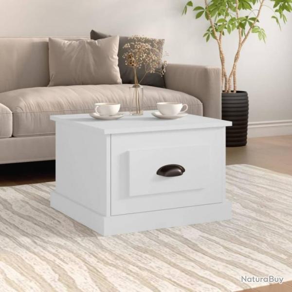 Table basse blanc 50x50x35 cm bois d'ingnierie