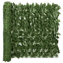 Écran de balcon avec feuilles vert foncé 600x75 cm