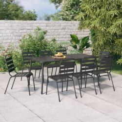 Ensemble de salle à manger de jardin 9 pcs anthracite acier