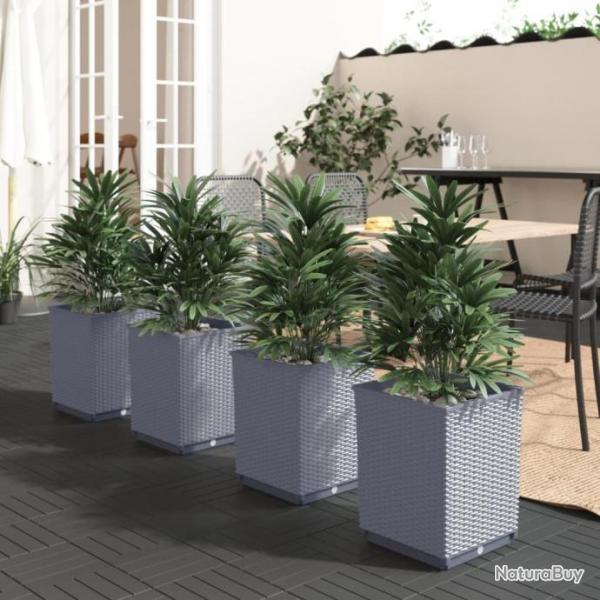 Jardinires 4 pcs gris fonc 30x30x37 cm polypropylne