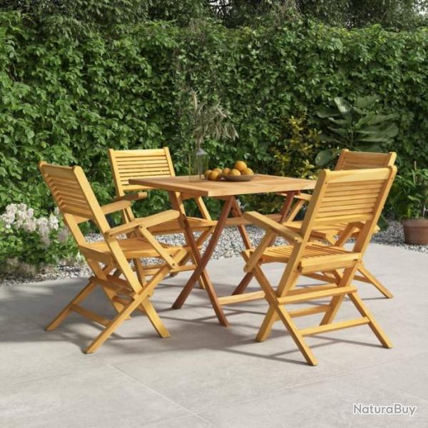 Ensemble  dner de jardin 5 pcs Bois de teck massif