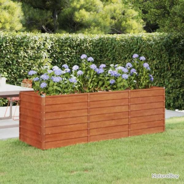 Lit surlev de jardin rouill 240x80x77 cm acier corten