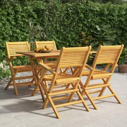 Ensemble à dîner de jardin 5 pcs Bois de teck massif