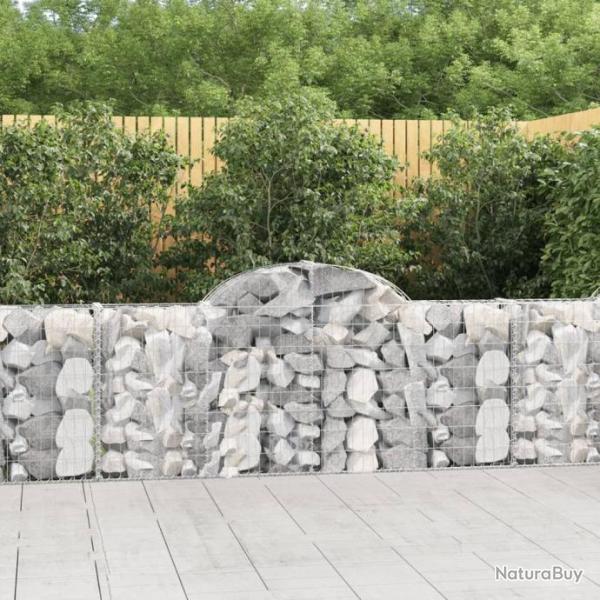 Paniers  gabions arqus 4 pcs 200x30x80/100 cm Fer galvanis