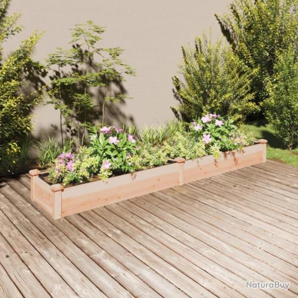 Lit surlev de jardin doublure 240x45x25 cm bois massif sapin