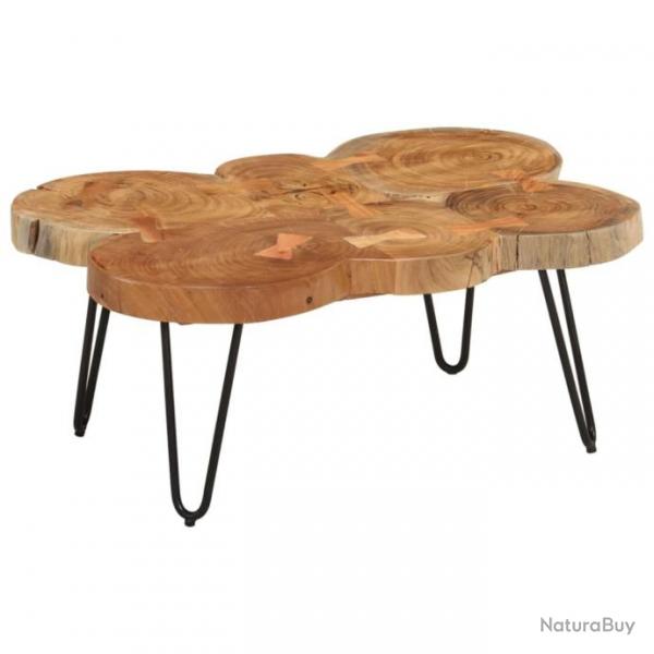 Table basse 36 cm 6 troncs bois d'acacia massif
