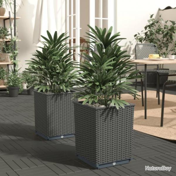 Jardinires 2 pcs noir 30x30x37 cm polypropylne