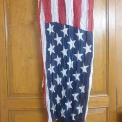 Écharpe drapeau Américain grosses étoiles blanches,  fond bleu marine P123