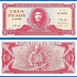 Cuba 3 Pesos 1988 Che Guevara Billet Peso NEUF