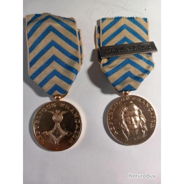 2 mdailles Afrique du Nord - Reconnaissance de la Nation