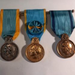 Médailles de la Jeunesse et des Sports Bronze Argent et Or