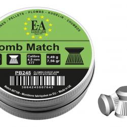 Plombs Match Europ-Arm à tête plate cal. 4,5 mm - PB245