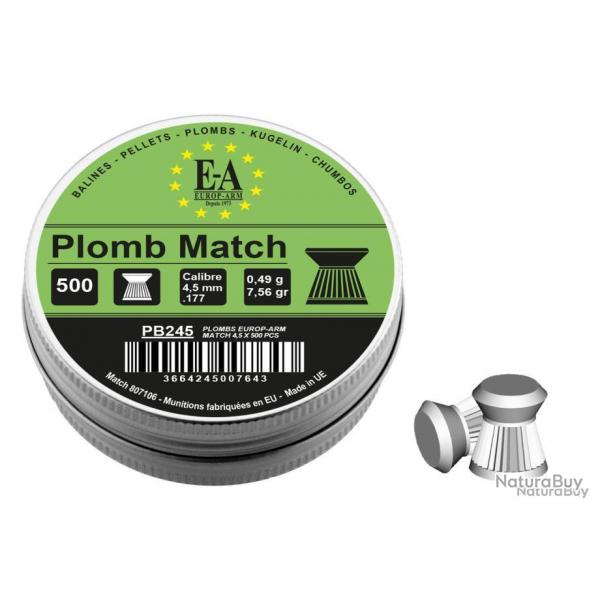 Plombs Match Europ-Arm  tte plate cal. 4,5 mm - PB245